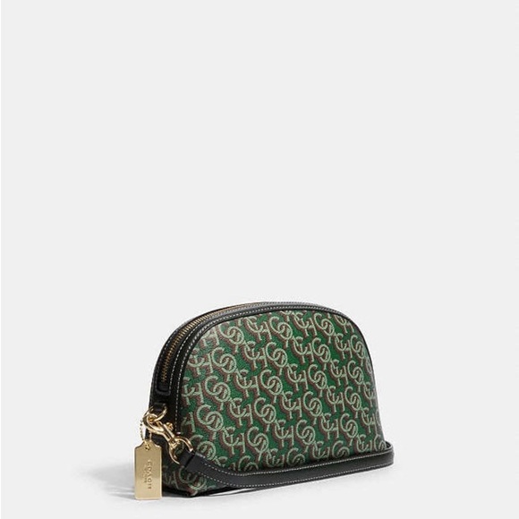 Coach Monogram Green Brown Canvas Crossbody Shoulder Bag - Picture 13 of 14